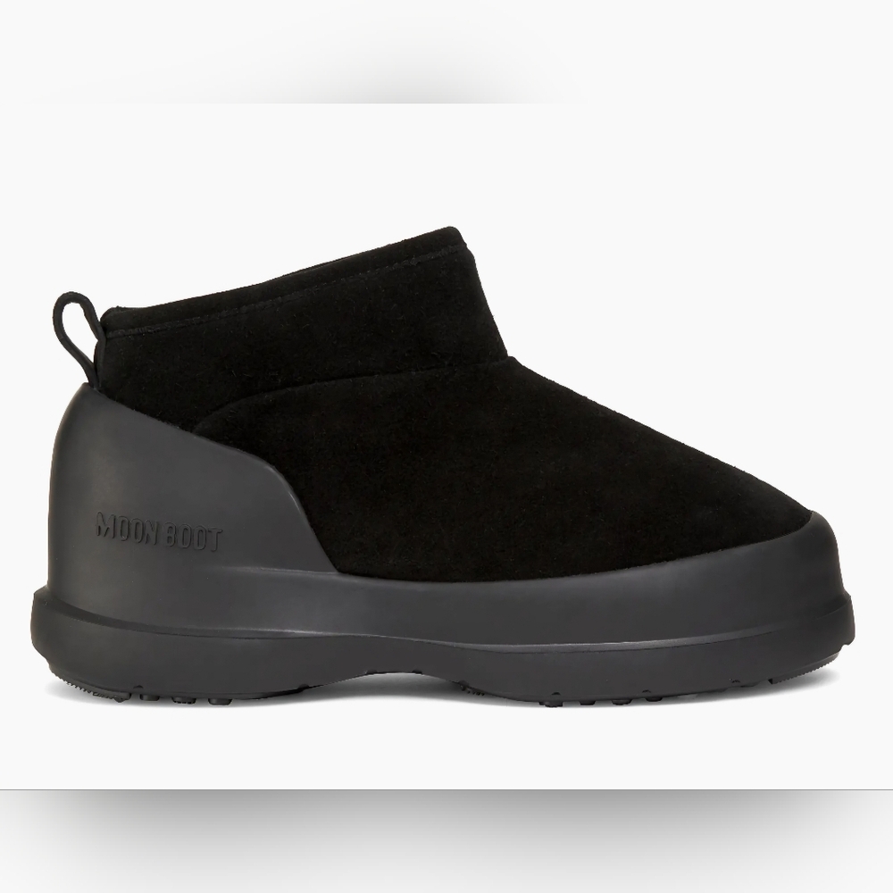 MOON BOOT BLACK LUNA LOW SUEDE BOOTS US 7.5/UK6.5